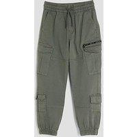 River Island Older Boys Herrin Cargo Trousers - Khaki