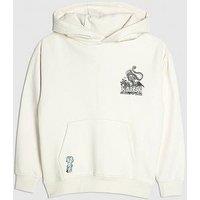River Island Older Boys Back Print Kazaki Japanese Hoodie - Cream