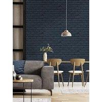 Fine Decor Painted Brick Wallpaper - Navy