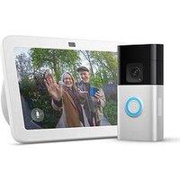 Amazon Video Doorbell Plus Satin Nickel & Echo Show 8 3Rd White