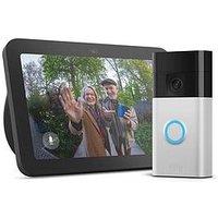 Amazon Video Doorbell 3Rd Gen Satin Nickel & Echo Show 8 3Rd Charcoal