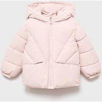 Mango Younger Girls Padded Coat - Light Pink