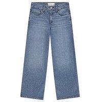 Abercrombie & Fitch Girls High Rise Wide Leg Jeans - Blue