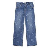 Abercrombie & Fitch Girls High Rise Discharge Wide Leg Jean - Blue