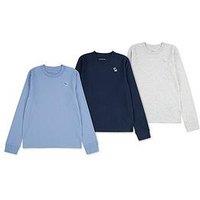 Abercrombie & Fitch Boys 3 Pack Long Sleeve T-Shirts - Blue