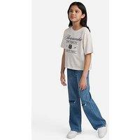 Abercrombie & Fitch Girls Crest Boxy Short Sleeve T-Shirt - Beige