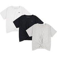 Abercrombie & Fitch Girls 3 Pack Tie Front Short Sleeve T-Shirts - Grey