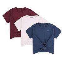Abercrombie & Fitch Girls 3 Pack Tie Front Short Sleeve T-Shirts - Multi