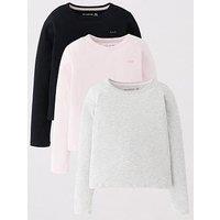 Abercrombie & Fitch Girls 3 Pack Long Sleeve T-Shirts - Pink