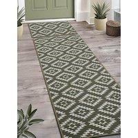Aztec Sage Green Diamond Runner & Doormat Set