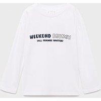 Mango Younger Boys Weekend Long Sleeve T-Shirt - White