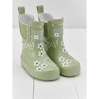Grass & Air Infant/ Junior Floral Shorty Colour-Revealing Winter Wellies - Green