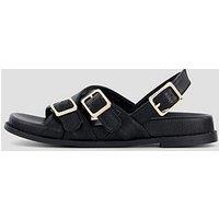 The Very Collection Double Buckle Footbed Sandal - Brown