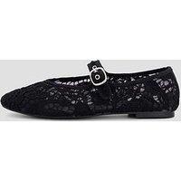 The Very Collection Lace Ballet Flat Shoe - Black