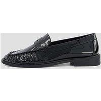 The Very Collection Square Toe Ruched Loafer - Black