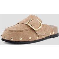 The Very Collection Wide Fit Studded Mule - Brown