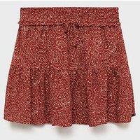 Mango Girls A Line Frill Skirt - Orange