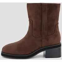 The Very Collection Low Block Heel Ankle Boot - Brown