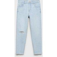 Mango Girls Mom Jeans - Light Blue