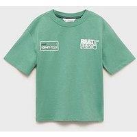 Mango Boys Beats Back Print Short Sleeve T-Shirt - Green