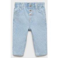 Mango Younger Girls Paperbag Waist Jeans - Light Blue