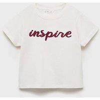 Mango Girls Inspire Short Sleeve T-Shirt - Light Cream