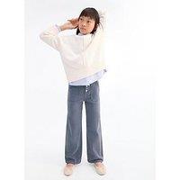 Mango Girls Wide Leg Coloured Jeans - Blue