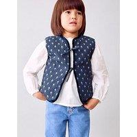 Mango Younger Girls Printed Gilet - Navy