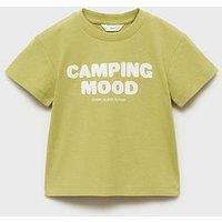Mango Younger Boys Camping Short Sleeve T-Shirt - Bright Green