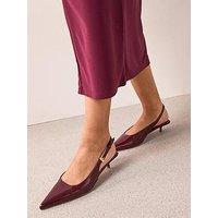 The Very Collection Kitten Heel Sling Back Court Shoe - Burgundy Red