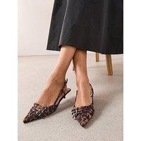 The Very Collection Kitten Heel Sling Back Court Shoe - Brown