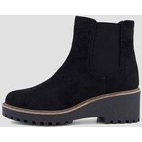 The Very Collection Wedge Ankle Boot - Black