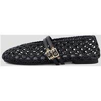 The Very Collection Extra Wide Woven Ballet Flat Shoe - Black