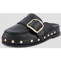 The Very Collection Wide Fit Studded Mule - Black