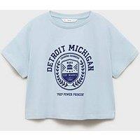 Mango Girls Detroit Short Sleeve T-Shirt - Light Blue