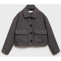 Mango Girls Dogtooth Jacket - Red