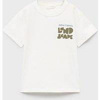 Mango Younger Boys Rural Short Sleeve Backprint T-Shirt - Light Cream