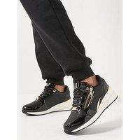 The Very Collection Elle Sports Lace Up Wedge Trainer - Black