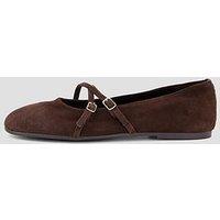 The Very Collection Suede Ballet Flat Shoe - Chocolate