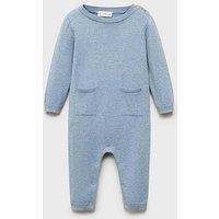 Mango Baby Boys Knitted Romper - Blue