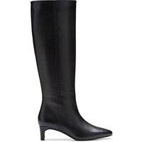 Clarks Edina Tall Leather Knee Boots - Black