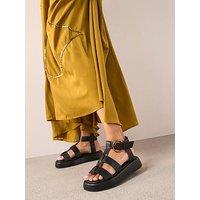 The Very Collection Wide Fit Gladiator Flatform Sandal - Black