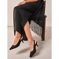 The Very Collection Wide Fit Sling Back Heeled Court Shoes - Black