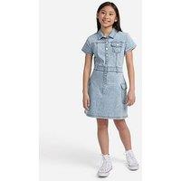 Abercrombie & Fitch Girls Utility Shirt Dress - Blue
