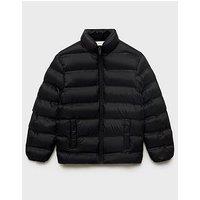 Mango Boys Quilted Coat - Black