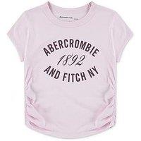 Abercrombie & Fitch Girls 1892 Ruched Short Sleeve T-Shirt - Pink