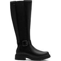 Clarks Orinoco3 Tall Leather Knee Boots -Black