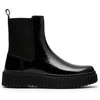 Clarks Torhill Maple Patent Ankle Boot - Black