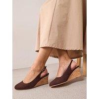 The Very Collection Wide Fit Wedge Sling Back Shoe - Brown