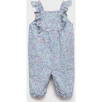 Mango Baby Girls Floral Romper - Blue